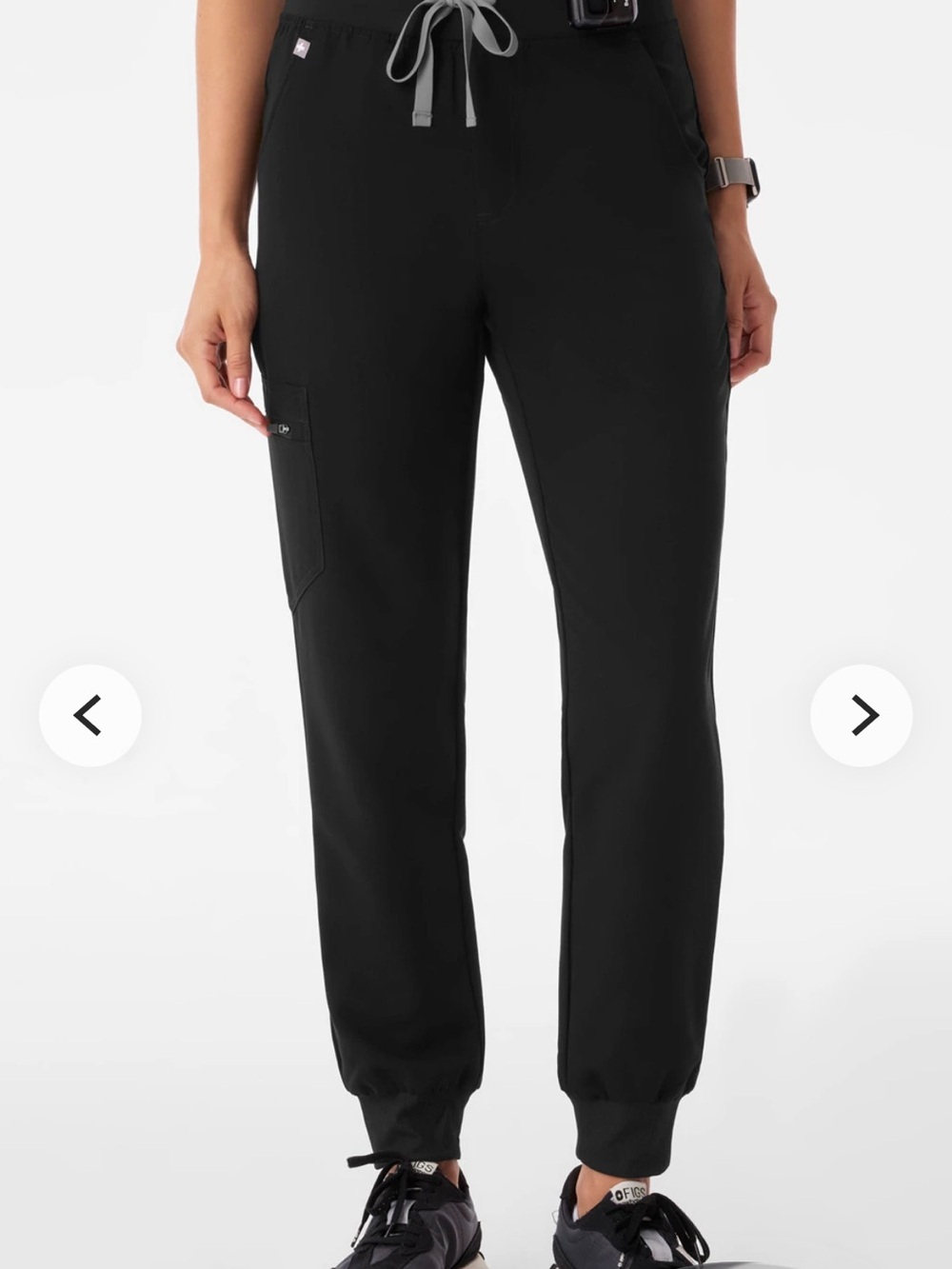 Figs Black Drawstring Joggers with Cargo Pocket